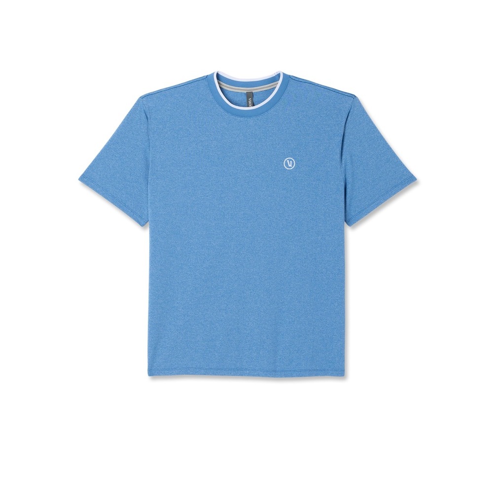 Vuori Short Sleeve Gamepoint Tee Men's XL Blue Relaxed Fit Tennis Athleisure